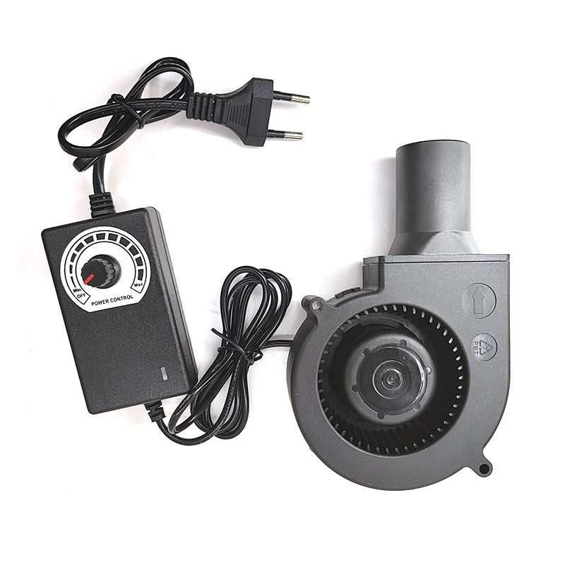 Pequeño ventilador de barbacoa doméstico 9733 soplador de alto volumen de aire de 12V a 100V-240V, ventilador de velocidad ajustable de turbina centrífuga - imagen 2