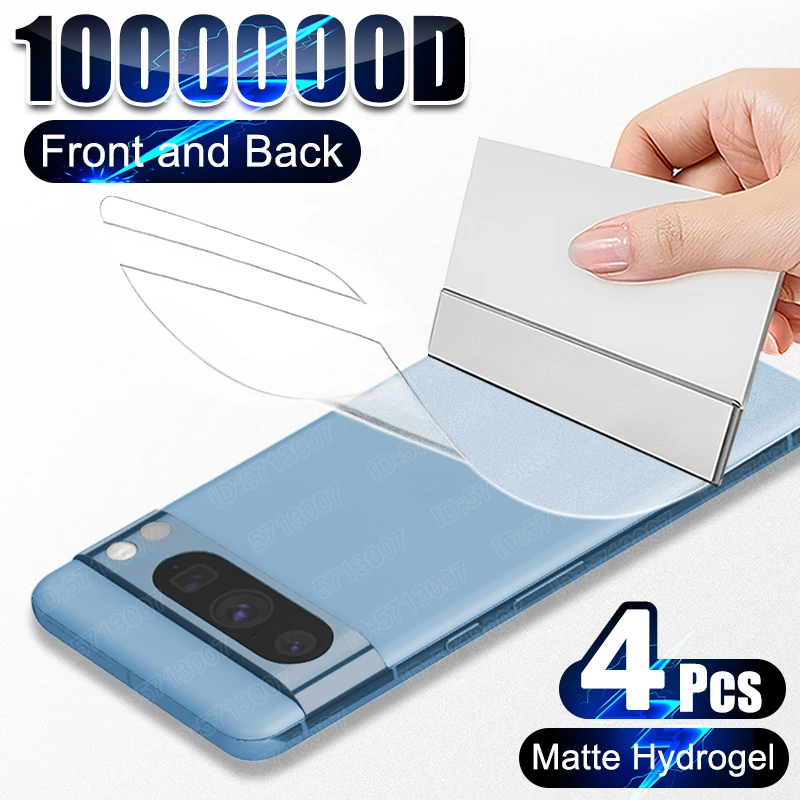 Protector de pantalla mate de cubierta completa para Google Pixel 8, 7, 6 Pro, 7A, 6A, película de hidrogel esmerilada, película suave, pegatina protectora, 4 Uds. - imagen 2