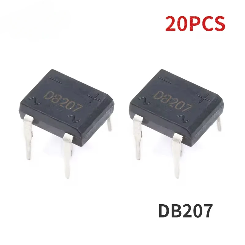 20 piezas rectificador de puente DB207 1000V 2A DIP4 DB207S rectificadores de diodo de potencia componentes electrónicos rectificador IC - imagen 2