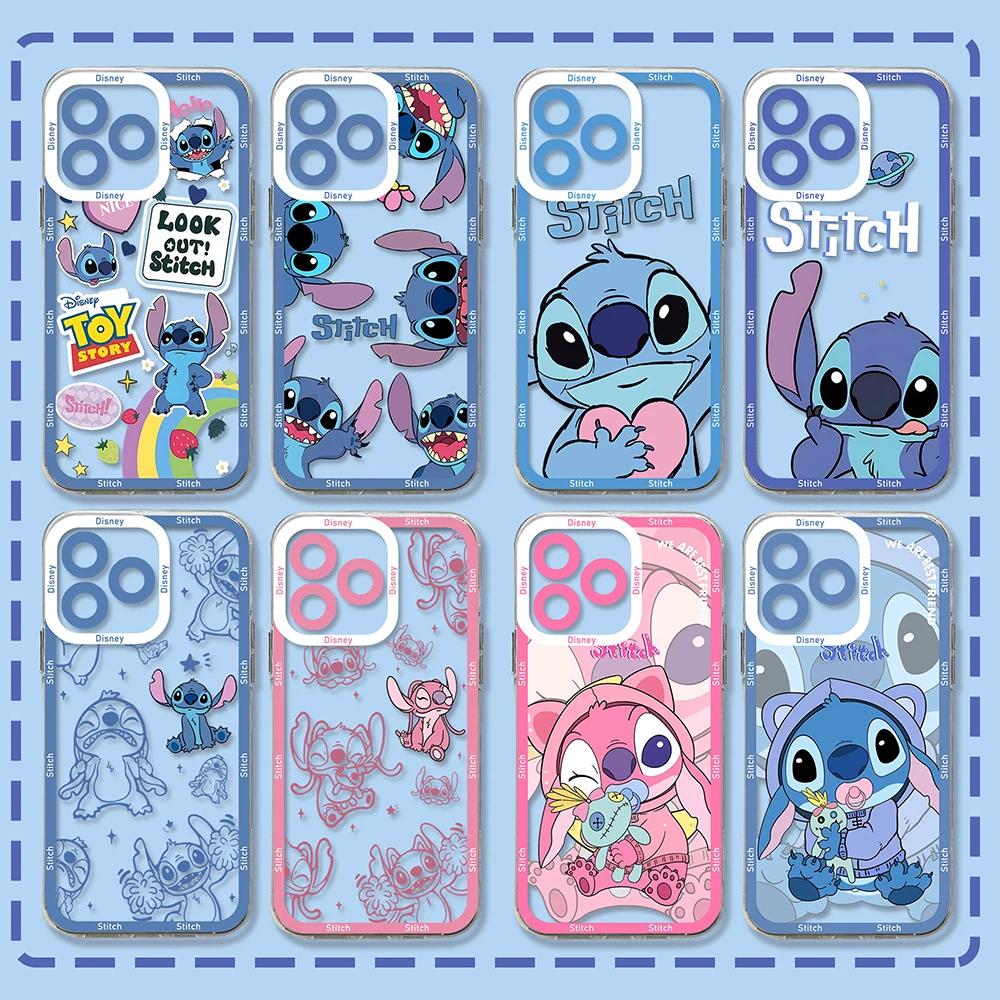 Funda transparente con puntadas de dibujos animados para Samsung A73 A72 A71 A55 A52 A51 A50 A35 A33 A32 A31 A30 A24 A23 A22 A13 A12 A05 5G