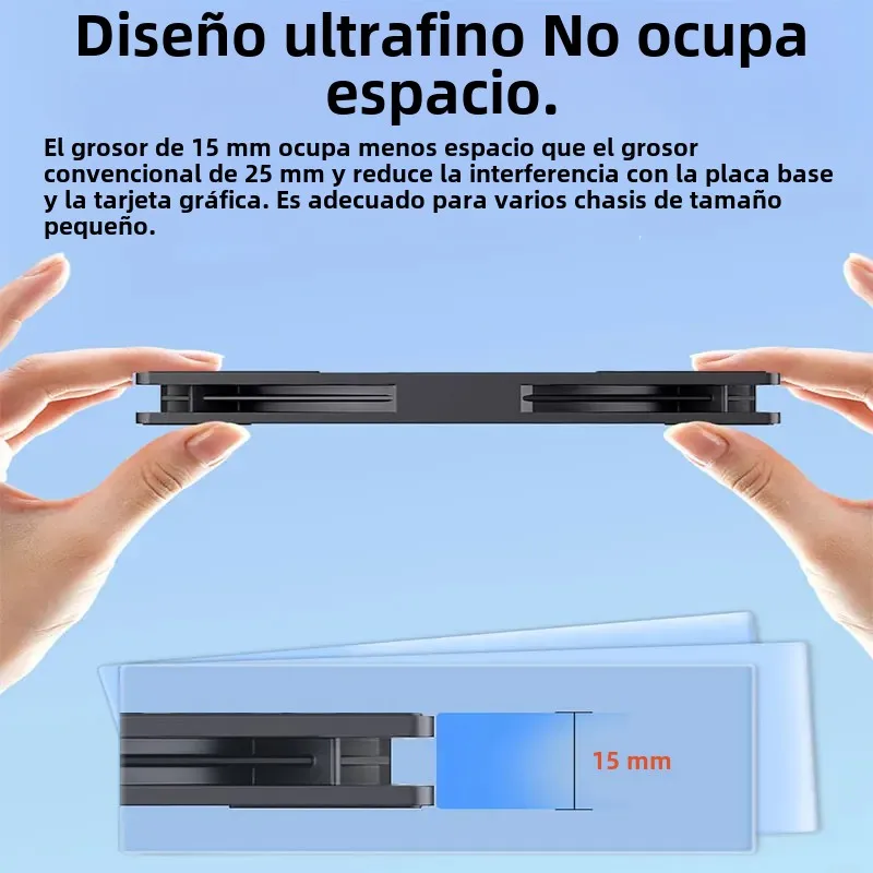 TEUCER UT-12015 ARGB 120mm ventilador con cubierta de PC FDB rodamiento PWM 800-2400rpm espesor 15mm ventilador de refrigeración de chasis silencioso ventilador de CPU fino - imagen 2