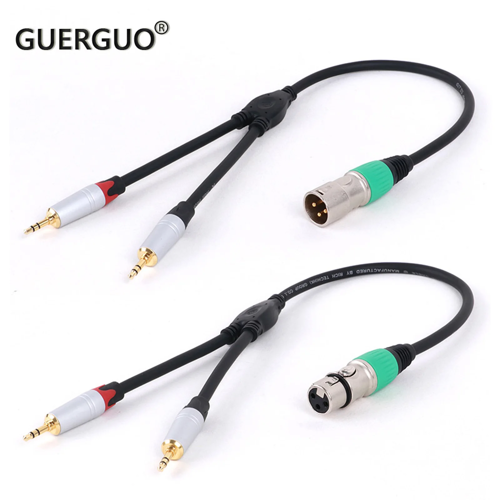 3Pin XLR Female/Male to 2 3.5mm TRS Male Jack Y-Splitter Microphone Cable For Mixer Speakers Amplifiers Sound Cannon Balanced