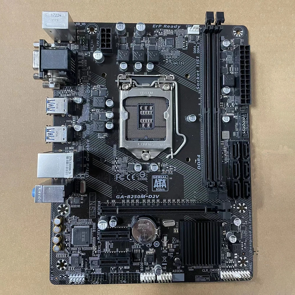 Placa base 1151pin DDR4 VGA+DVI-MicroATX 32G 6*SATA USB 3.1 USB 2.0 GA-B250M-D2V