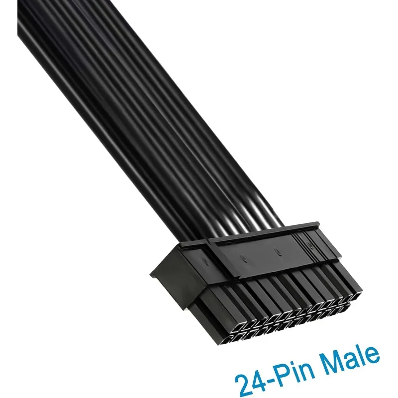 Adaptador de línea de alimentación síncrona de doble fuente de alimentación de 24 pines, para placa base ATX, cable de extensión de interfaz de alimentación de caja de 24 pines de 30 cm - imagen 5