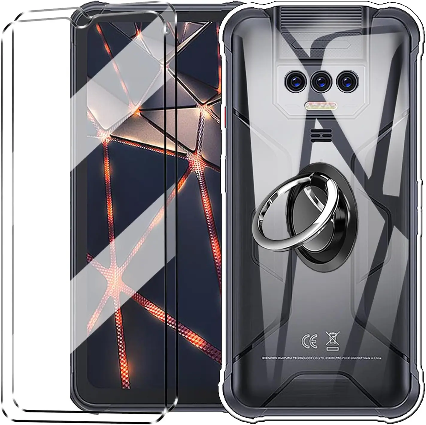 Vidrio 4 en 1 + cubierta de silicona para Cubot Kingkong 8, Protector de pantalla de vidrio templado para Cubot Kingkong 8 de 6,5"