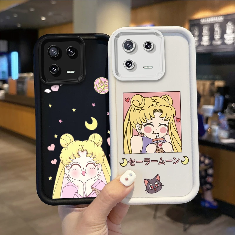 Lovely Sailor Moons funda de teléfono de dibujos animados para XiaoMi 14, 13, 12, 11 T Pro, 13, 12, 11 Lite, Poco F6, F5, X5, X3 Pro, NFC, TPU, cubierta a prueba de golpes - imagen 2