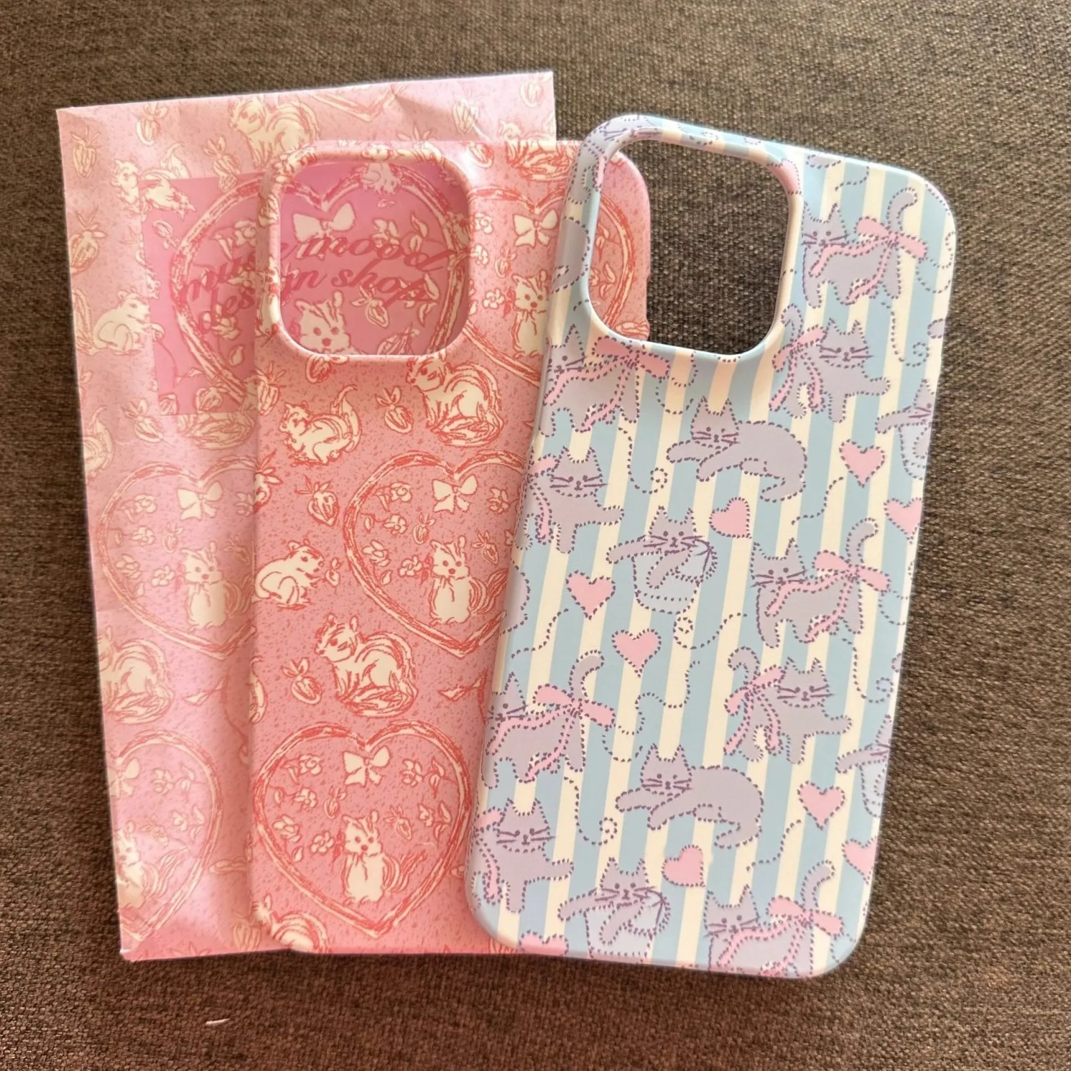 Ins Animal de dibujos animados rosa ardilla gato funda de teléfono para iPhone 16 15 14 13 12 11 Pro Max XS XR XSMax 6 7 8 Plus cubierta HD brillante