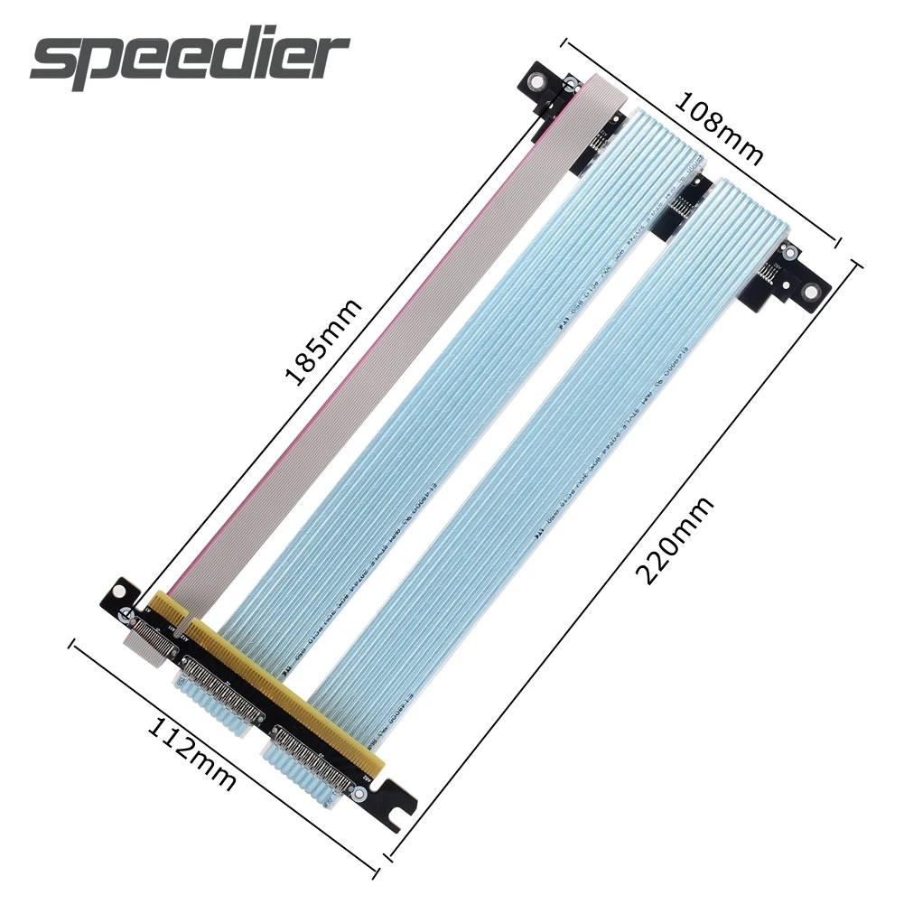 Cable elevador PCIE X16 4,0 PCI Express Gen4 16x, Cable de extensión PCI-E 4,0, extensor de tarjeta gráfica inversa doble para ITX A4
