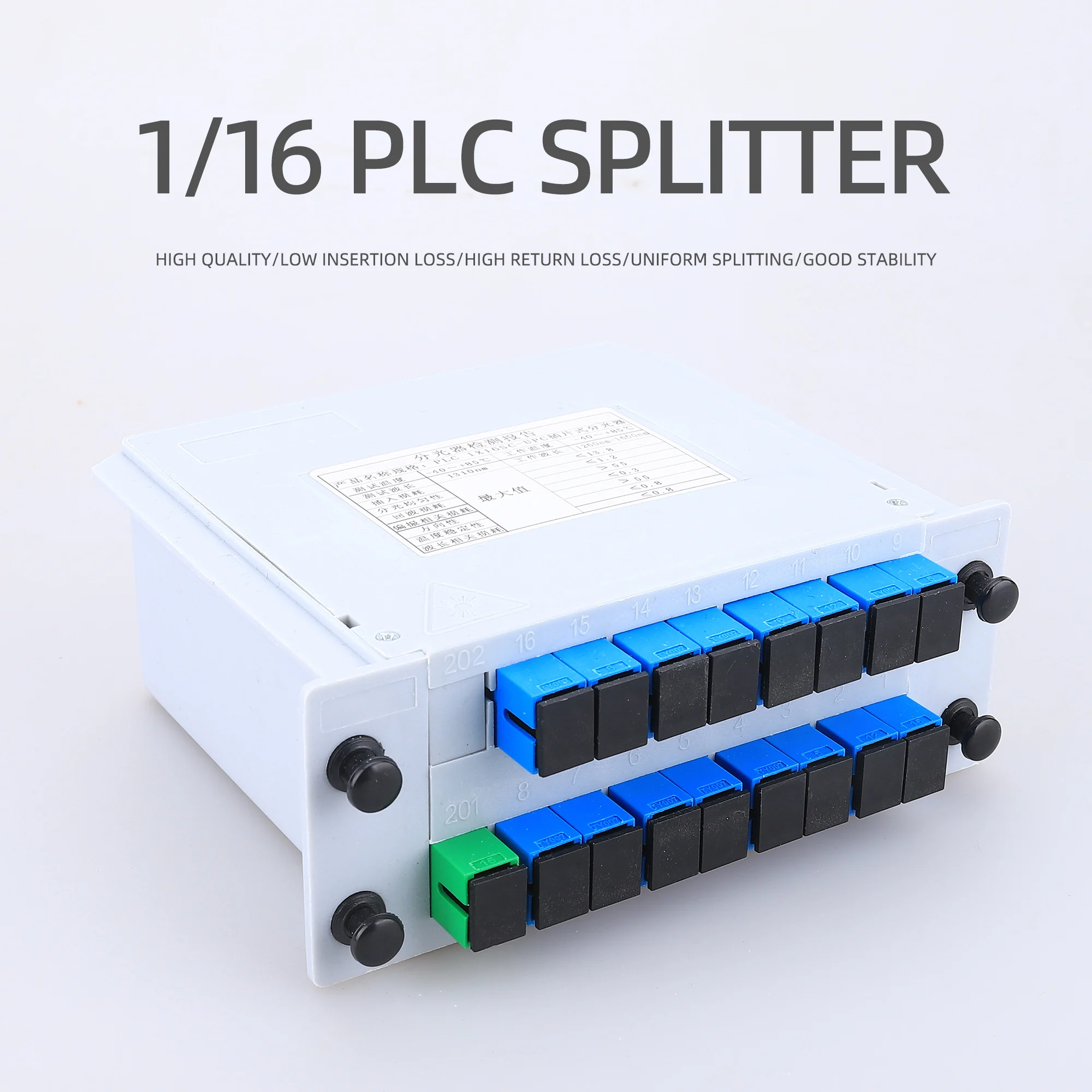 Divisor de fibra óptica, dispositivo de ramificación de puertos PLC, 1x16 caja de tarjeta de casete - imagen 2