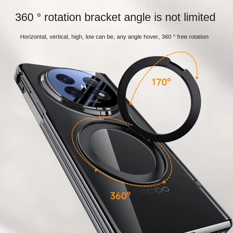 Para OPPO Find N5 funda de lujo chapada Magsafe anillo soporte magnético funda protectora trasera para OPPO Find N5 carcasa de cubierta completa - imagen 4