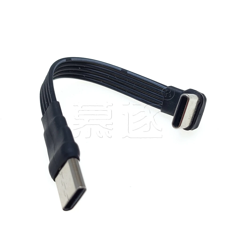 USB-C de codo plano de 5CM tipo C arriba/abajo Cable PD de carga de datos de 90 grados Cable de datos universal USB C izquierdo y derecho para teléfonos Android - imagen 5