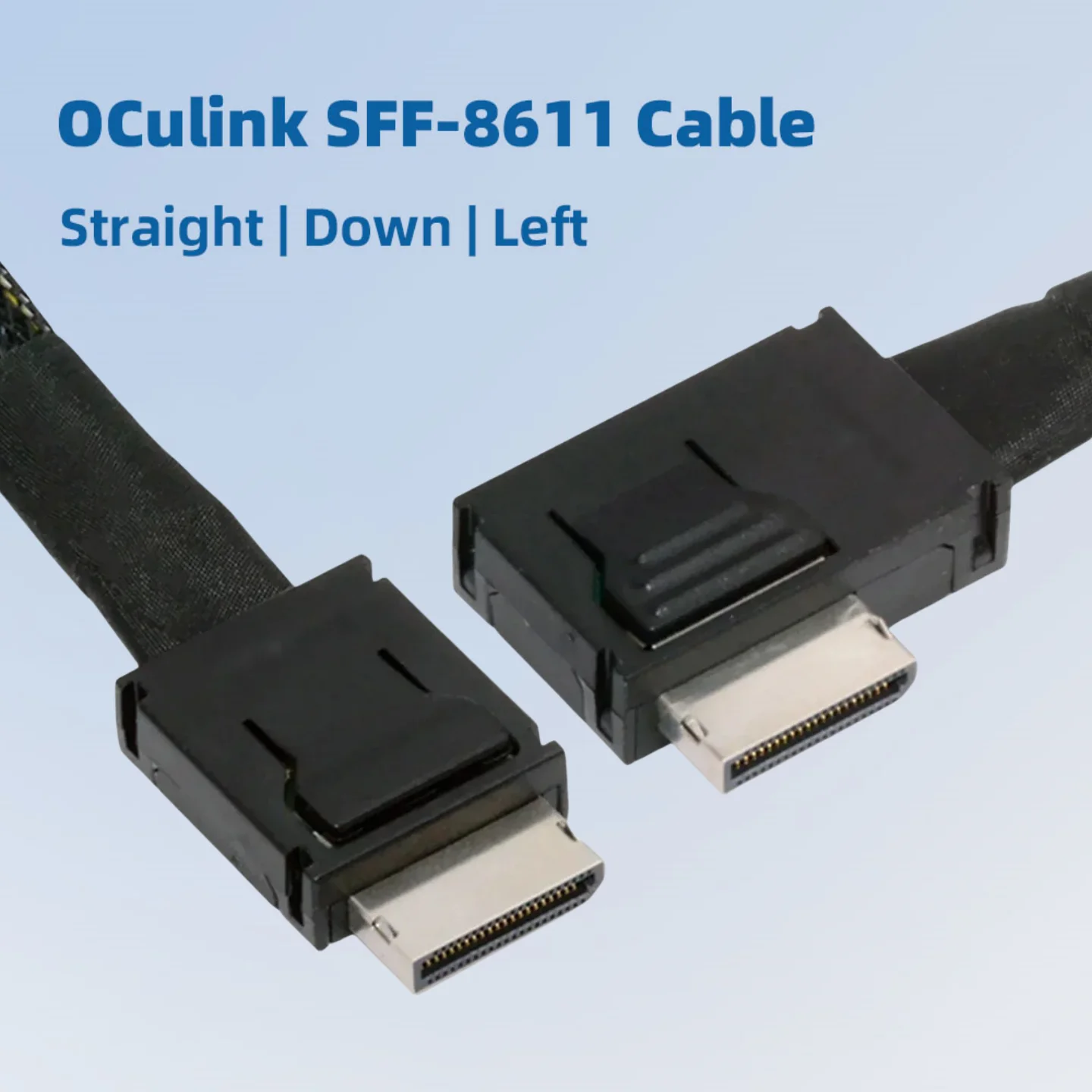Conector de ángulo de 90 grados Oculink SFF-8611 ángulo a 8611 Cable de datos recto SAS 4.0 PCI-E 4.0 50 cm 80 cm