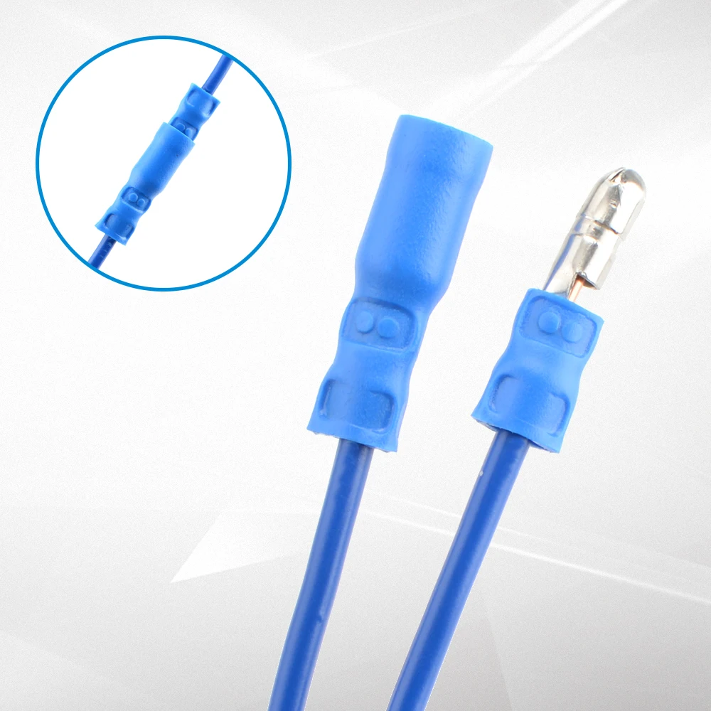 Conector de engarce de cable de Audio eléctrico, Terminal aislante de tope macho y hembra en forma de bala de PVC, 50 piezas, MPD FRD, rojo, azul, amarillo - imagen 3