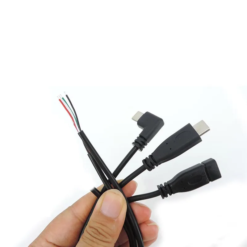0,25 M 1M 2M USB tipo C macho hembra enchufe fuente de alimentación cargador de Cable 28awg 4 pines USB-C DIY Cable de reparación soldadura - imagen 5