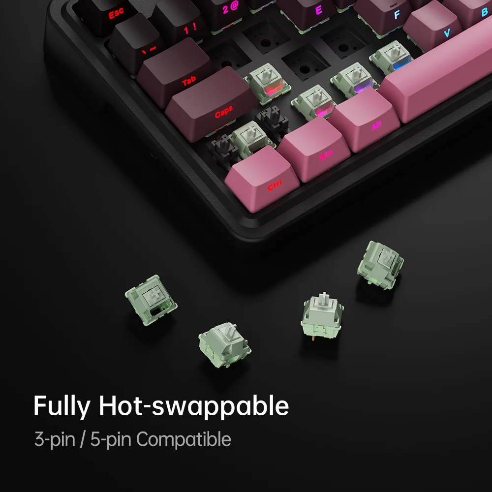 MACHENIKE KG87 teclado mecánico de tamaño completo modo Tri 8000mAh Bluetooth teclados inalámbricos para juegos junta de interruptor Kailh RGB - imagen 5