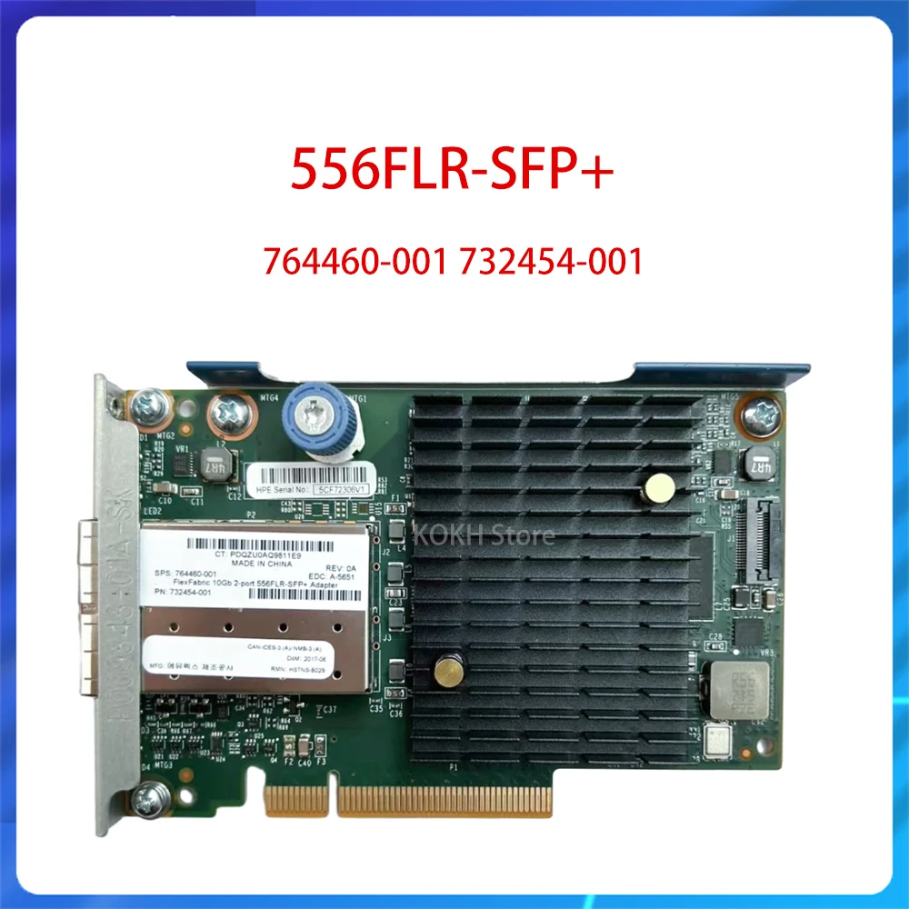 FLEXFABRIC-adaptador PCIe Original de 10GB, tarjeta de red Gigabit 556FLR-SFP + 732454-001 764460-001, 2 puertos, 10 puertos