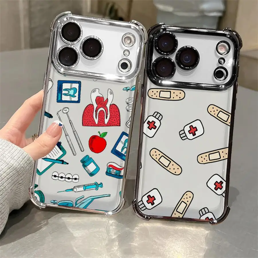 Funda Cool Nurse Medicine para Apple iPhone 13 12 11 Pro Max 16 15 14 Plus 16e 17 Air Soft Cover