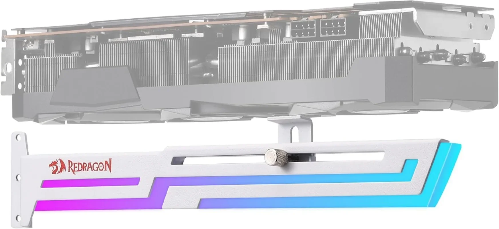 Soporte Redragon GCP03 ARGB GPU, soporte para tarjeta gráfica ARGB de 5V y 3 pines, soporte para tarjeta de vídeo, soporte de altura de longitud