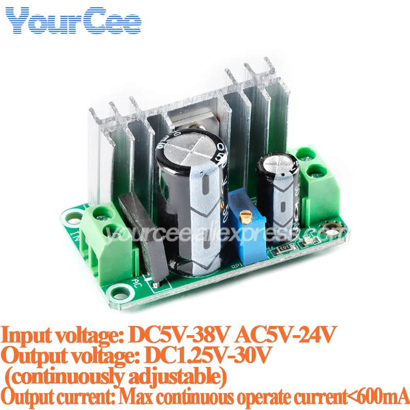 Convertidor de DC-DC LM317, módulo de placa de circuito reductor, regulador lineal LM317, regulador de voltaje ajustable - imagen 3