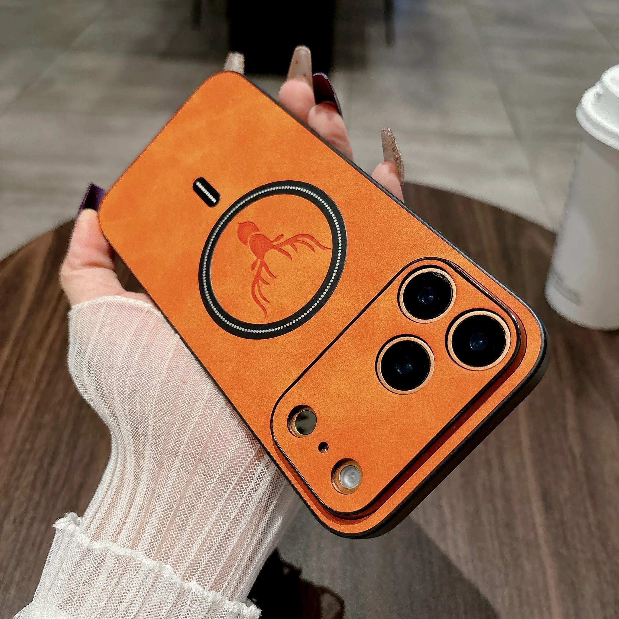 Funda de cuero magnética con ciervo 3D para iPhone 17 Pro Max 17 Pro Air, Funda de cuero PU Mag-Safe, protección completa para cámara, Fundas suaves - imagen 2