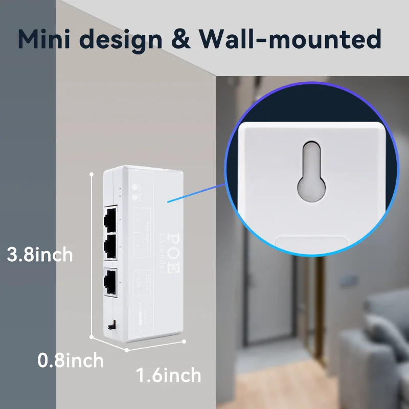Extensor POE de 2 puertos STEAMEMO, repetidor POE activo de 350 metros, 100Mbps, estándar IEEE802.3AF/AT para cámara POE, interruptor POE inverso - imagen 5