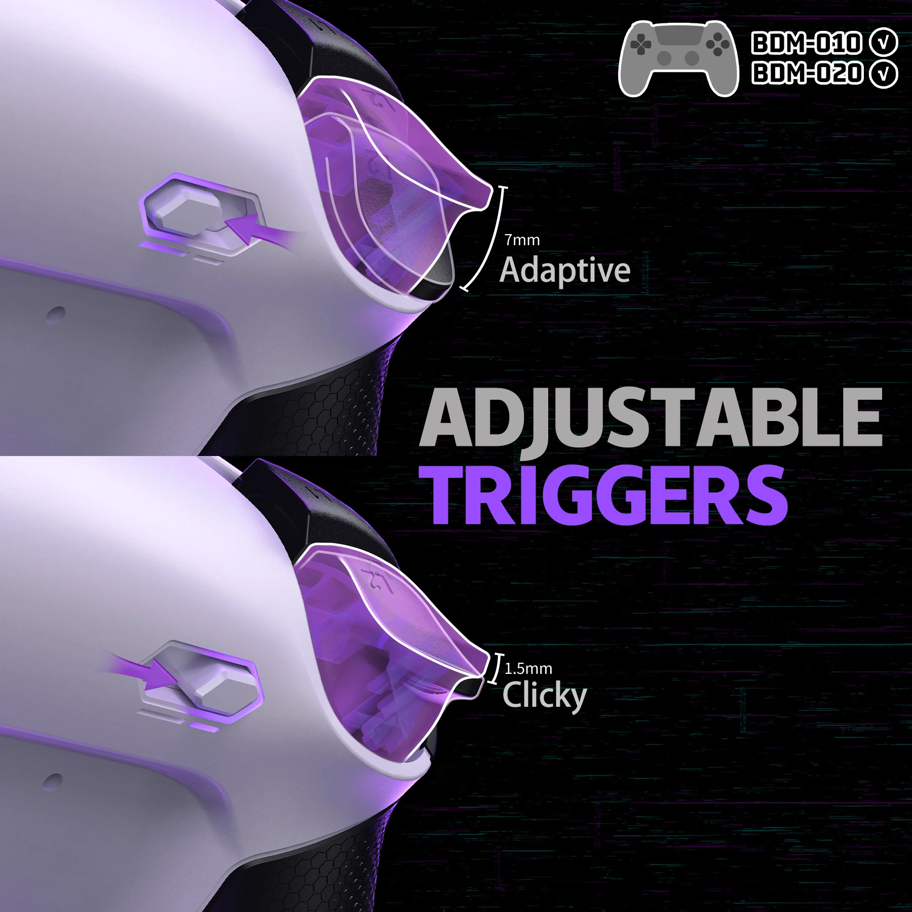 eXtremeRate RISE4 Plus MAX Kit de botones traseros de metal real intercambiables con topes de gatillo clicky y agarre de goma para ps5 BDM-010 020 - imagen 4