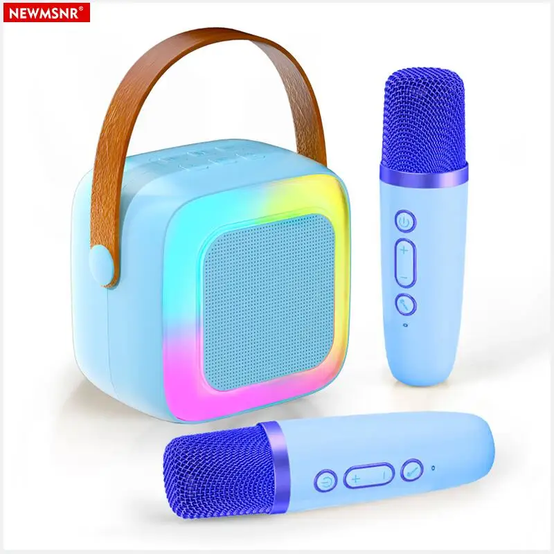 Máquina de Karaoke portátil para el hogar, sistema de altavoz de graves potente con 2 micrófonos inalámbricos, Bluetooth 5,3 PA, canto familiar - imagen 2