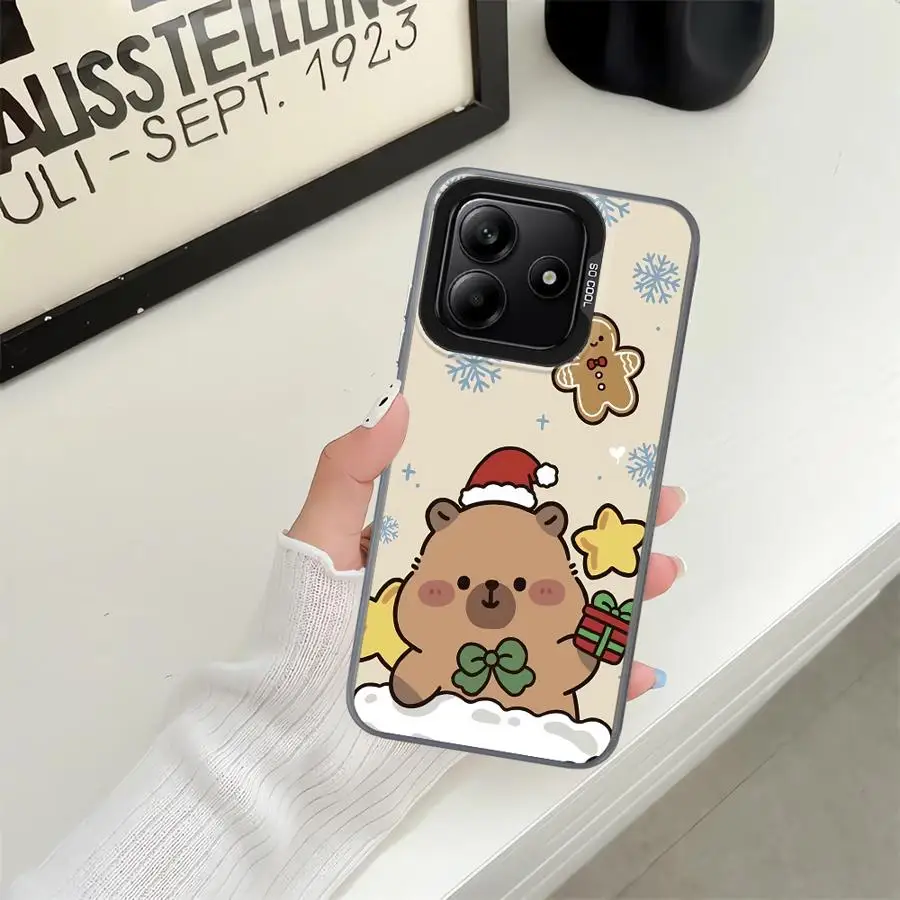 Funda para Xiaomi Redmi Note 14 Pro Plus 9s 10Lite 13 12 11 10s 11s 12s funda trasera para teléfono lindo capibara de Navidad - imagen 4
