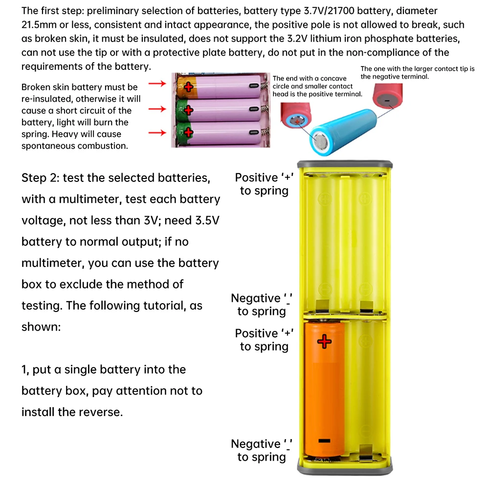 Kit de bricolaje de energía móvil, carcasa de caja de batería de 22,5 W, carga rápida bidireccional con luz LED, caja de batería transparente - imagen 2