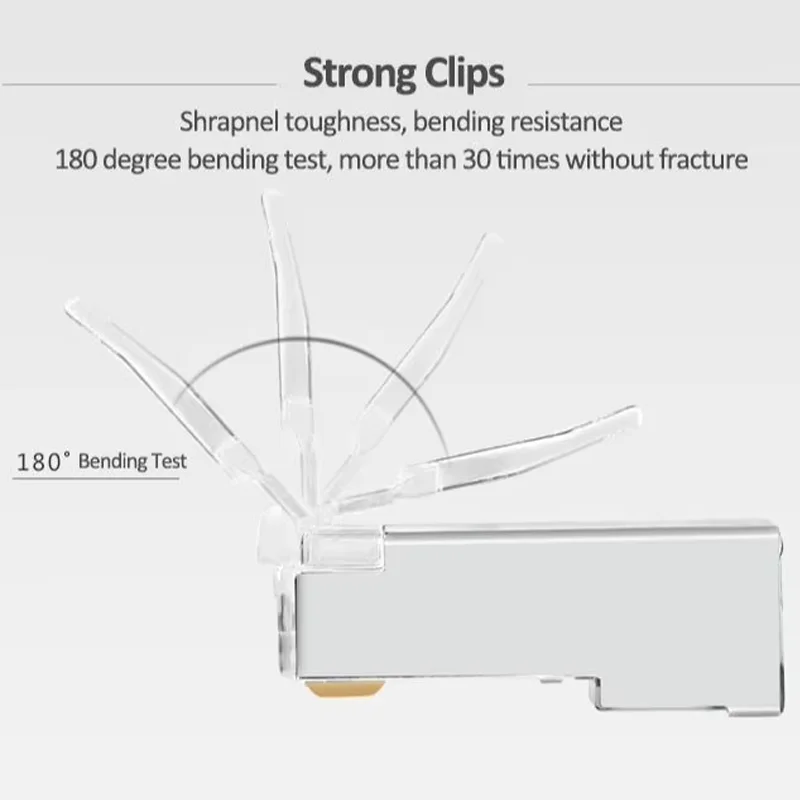Enchufes modulares Gigabit Network RJ45 8P8C Cat6, Cable Ethernet, conector macho de 1,1mm, orificios de Pin adecuados para Cables 24AWG 26AWG - imagen 3