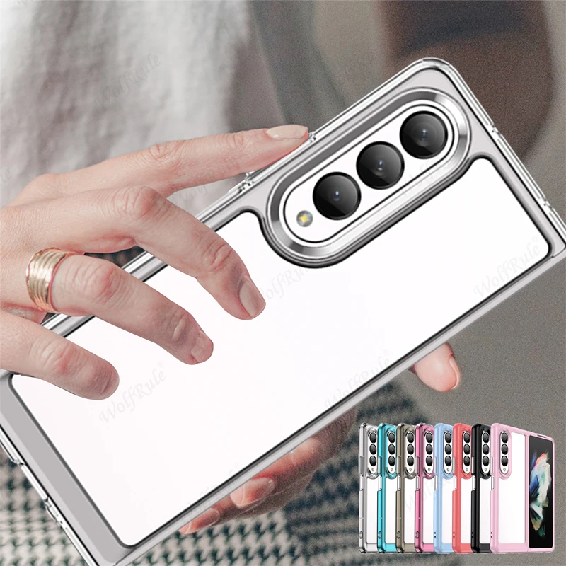 Para Samsung Z Fold 4 funda Samsung Galaxy Z Fold 4 5G Capas nueva parte trasera transparente Color claro Fundas Samsung Z Fold4 Fold 4