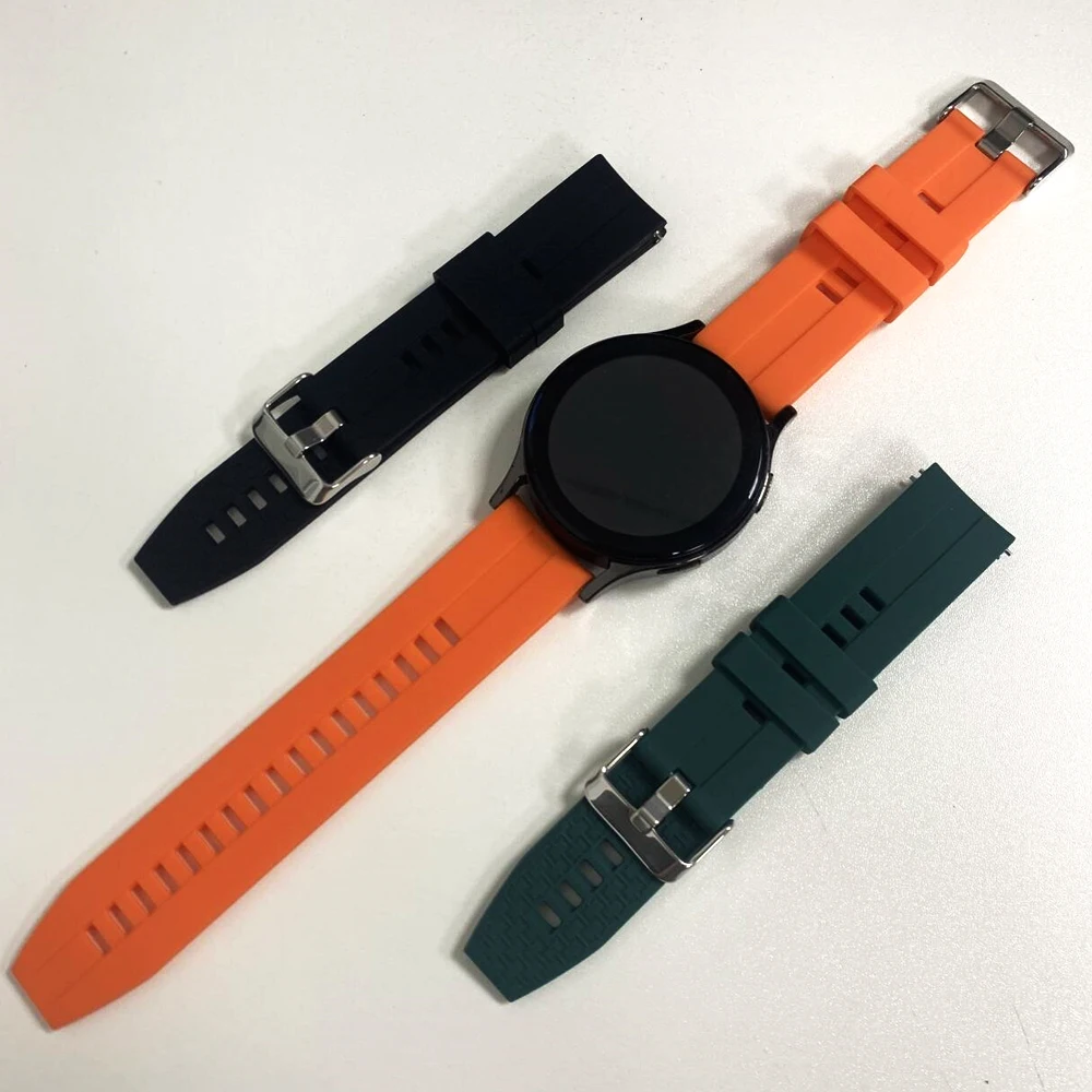 Correa de silicona de 22mm y 20mm para Samsung 6/4/Gear S3, correa deportiva clásica Galaxy Watch3 4 5pro 6 7, pulsera de repuesto para HUAWEI WATCH 5 - imagen 3