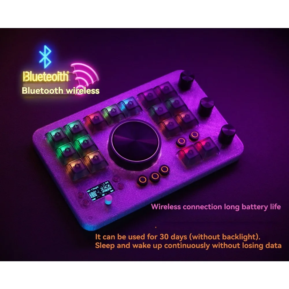 Teclado personalizado Bluetooth inalámbrico intercambiable en caliente edición periférica FcpX portátil RGB Mini teclado DIY juego accesorios de oficina regalo