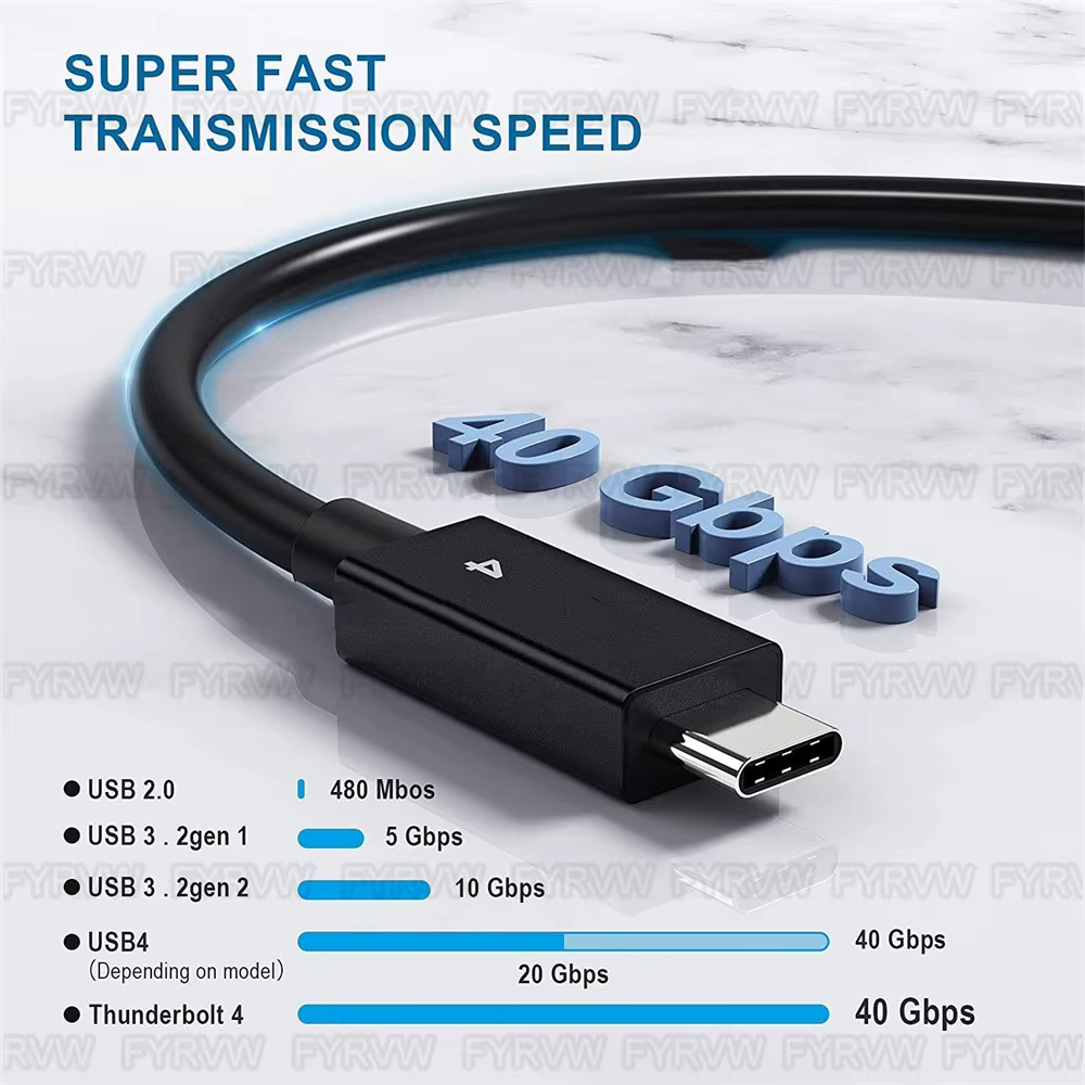 Cable Thunderbolt 4 USB-C 40 Gbps para MacBook Pro y Samsung M1 - imagen 5
