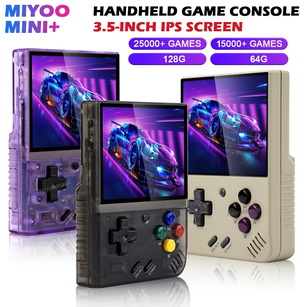 Consola de juegos portátil MIYOO Mini Plus V3, pantalla IPS HD de 3,5 ", 3000mAh, WiFi, 64G, 128G, juegos, sistema Linux, reproductor de vídeo portátil - imagen 2