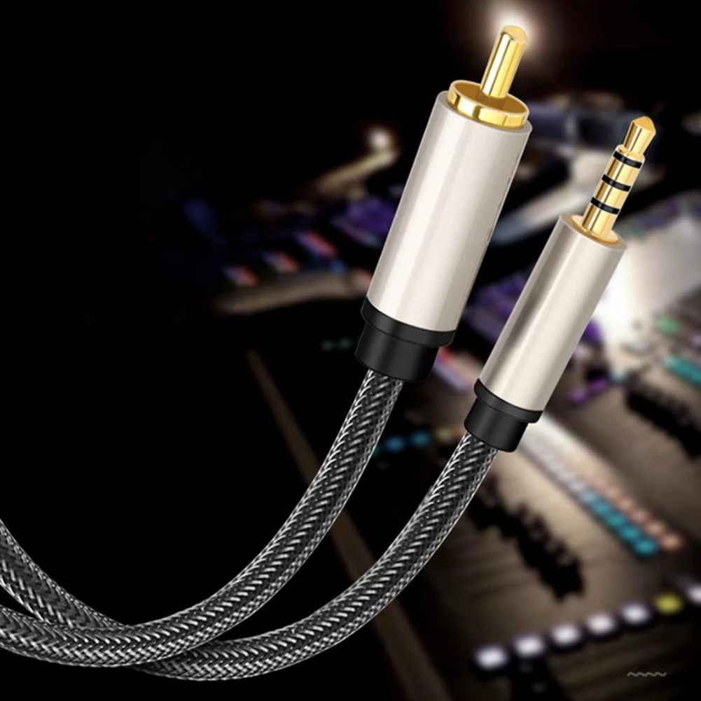 Cable conector Coaxial Jack de 3,5 MM RCA a RCA Cable Coaxial macho estéreo chapado en oro HiFi Home Theater para subwoofer HDTV - imagen 3
