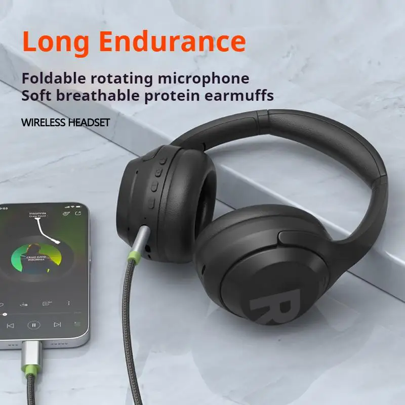 360 ° Auriculares estéreo con sonido envolvente, inalámbricos por Bluetooth, auriculares plegables para deportes y juegos, auriculares con reducción de ruido, micrófono HD - imagen 2