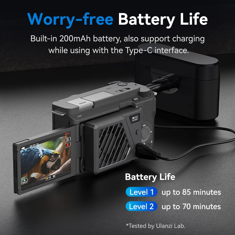 Versión actualizada Ulanzi CA25 ventilador de refrigeración de cámara radiador 4K Kit de grabación disipador de calor para Sony ZV-E1 R6 Mark II FUJIFILM XT4 Nikon - imagen 4