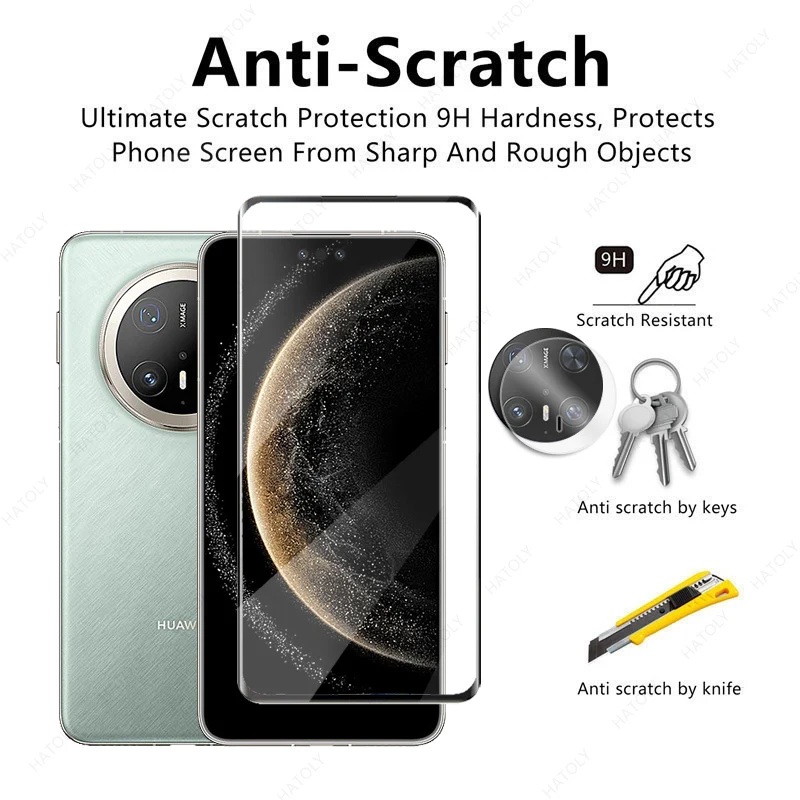 Vidrio templado para Huawei Mate 70 Pro Plus Protector de pantalla para Huawei Mate 70 Pro borde negro película protectora Protector de cámara - imagen 3