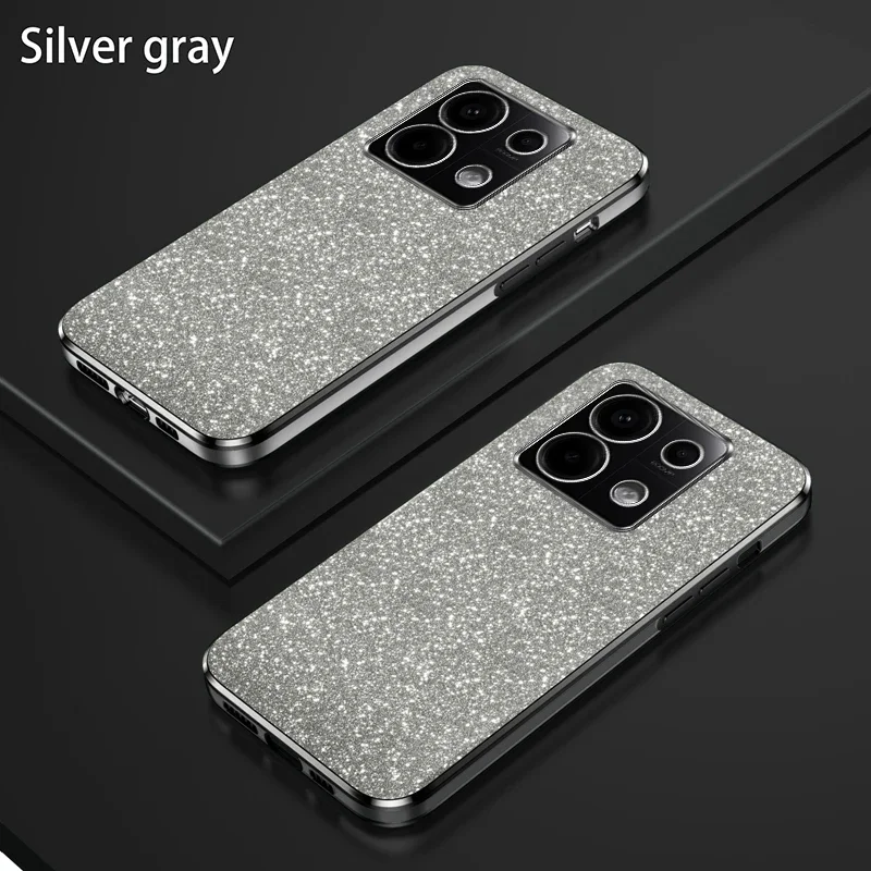 Funda de silicona chapada con purpurina brillante de lujo para Xiaomi Redmi Note 13 Pro Plus 13X 13C 4G 5G lente de cámara funda trasera suave Coque - imagen 5