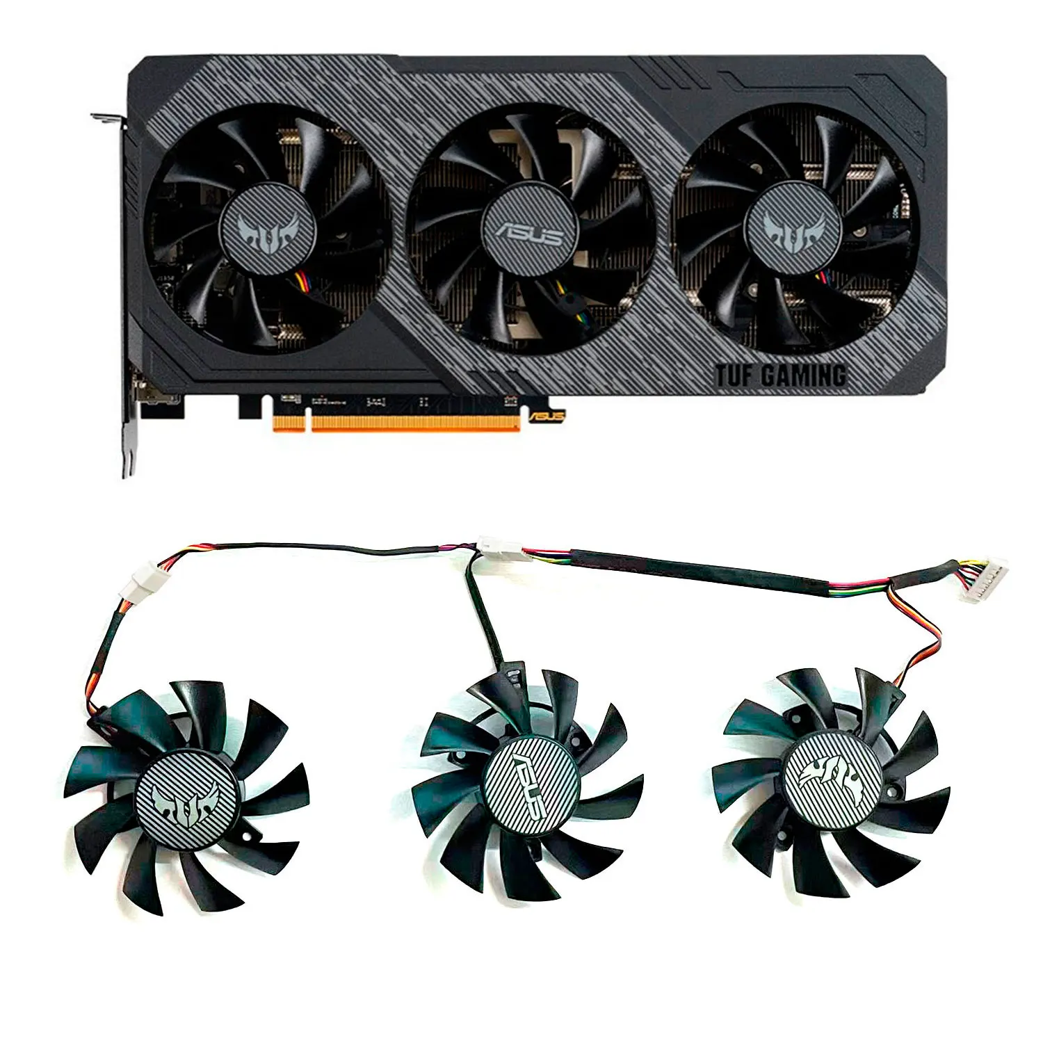 ASUS GTX 1660Ti 1660super RX 5700 XT TUF X3 OC ventilador de refrigeración de gráficos 75MM 7Pin FD8015U12D GTX1660 RX5700 RX5700XT ventilador GPU