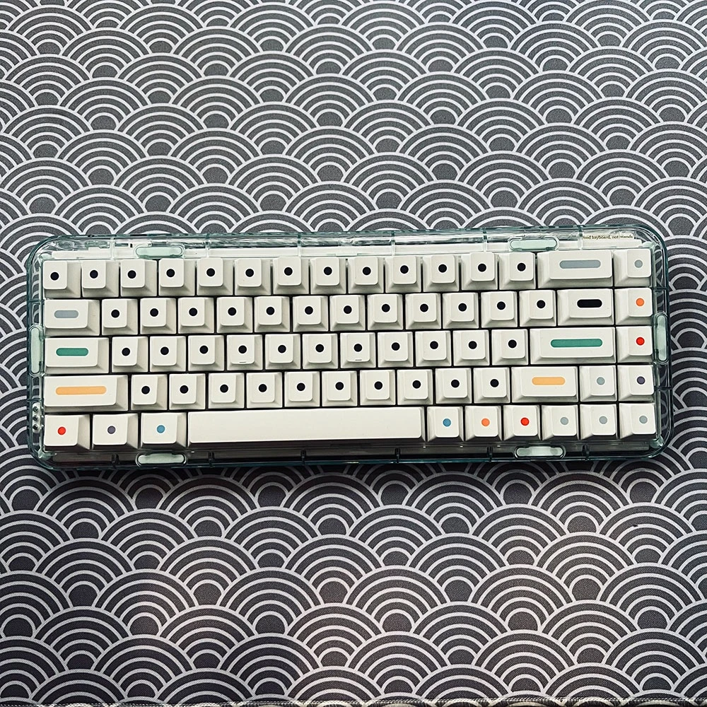 ECHOME-juegos de teclas PBT para teclado mecánico, 125 teclas, puntos, inglés, japonés, minimalista, sublimación, perfil de cereza, GMK