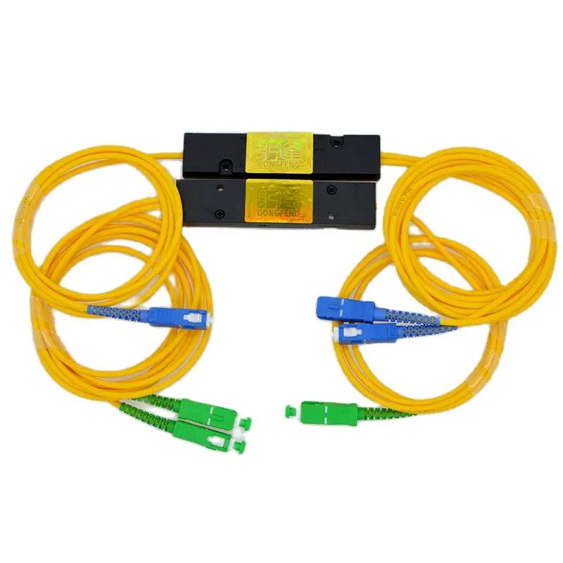 Divisor de fibra óptica cónico SC/UPC/APC, grado de telecomunicaciones, 1x2, relación 50:50, coleta, 10 Uds., venta al por mayor