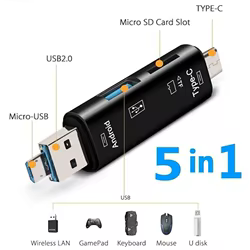 Lector de tarjetas SD y microSD USB-C OTG 2.0 Multifunción