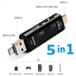 Lector de tarjetas SD y microSD USB-C OTG 2.0 Multifunción