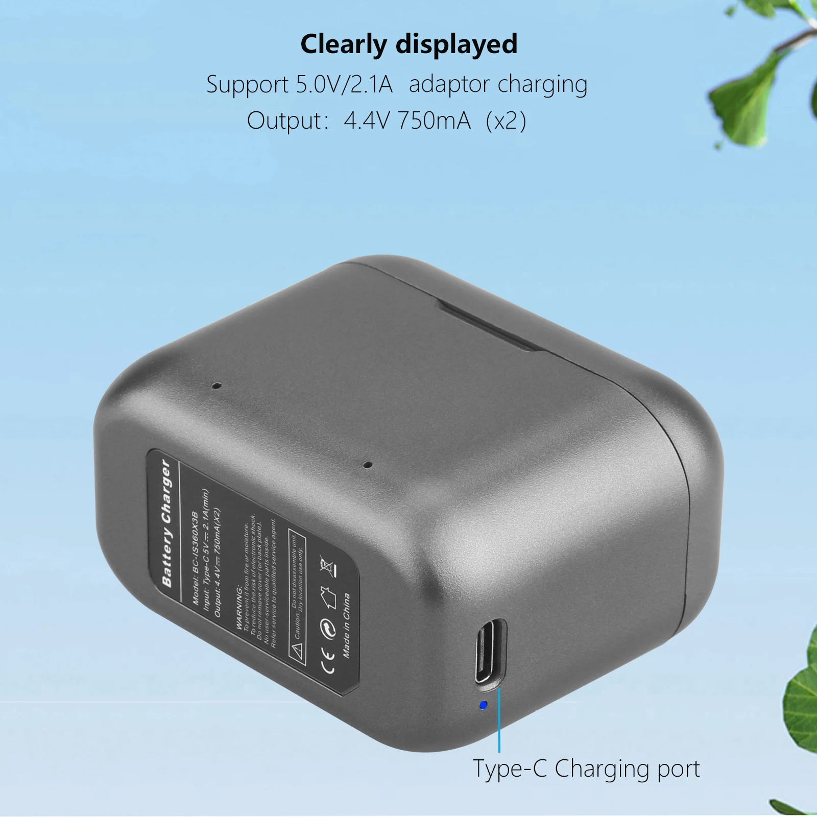 Caja de carga de batería para Cámara de Acción Insta360 ONE X3, 2200mAh, 2 ranuras para tarjetas, para Insta 360 ONE X 3 - imagen 4