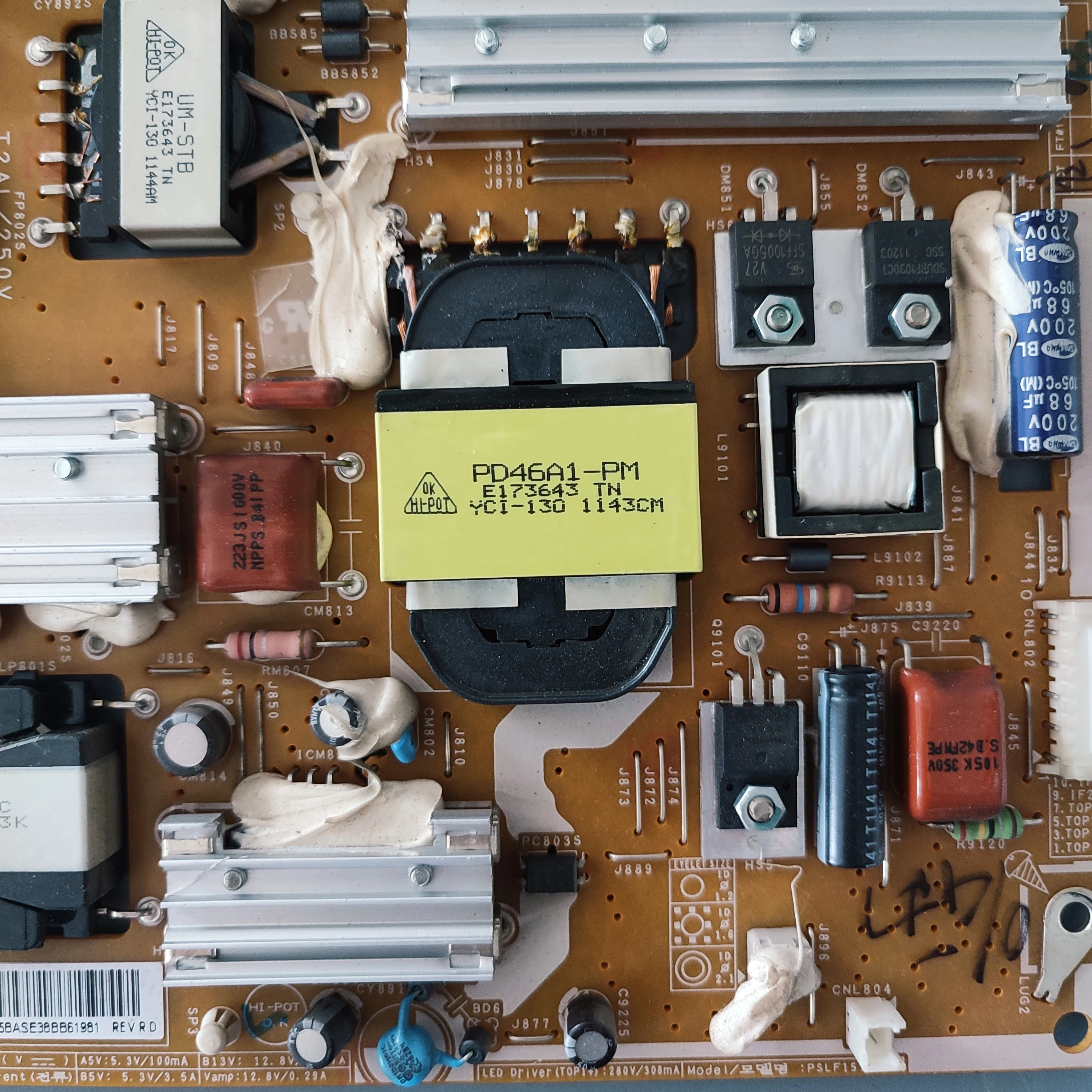 Original para placa de alimentación BN44-00458A para Samsung UE46D6000 UE37D6500 UE40D6100 UE46D5500 UE46D5560 UE46D6100 fuente de alimentación - imagen 5