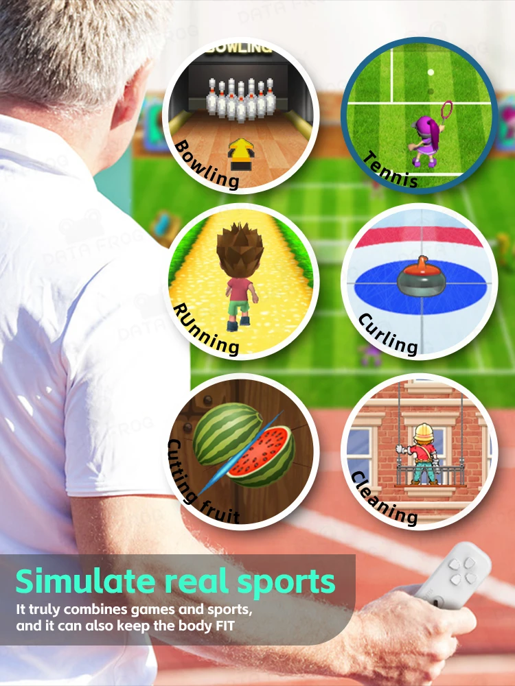 DATA FROG-consola somatosensorial Retro Y2 Fit 4K, más de 1000 juegos NES, TV inalámbrica, Dendy - imagen 4