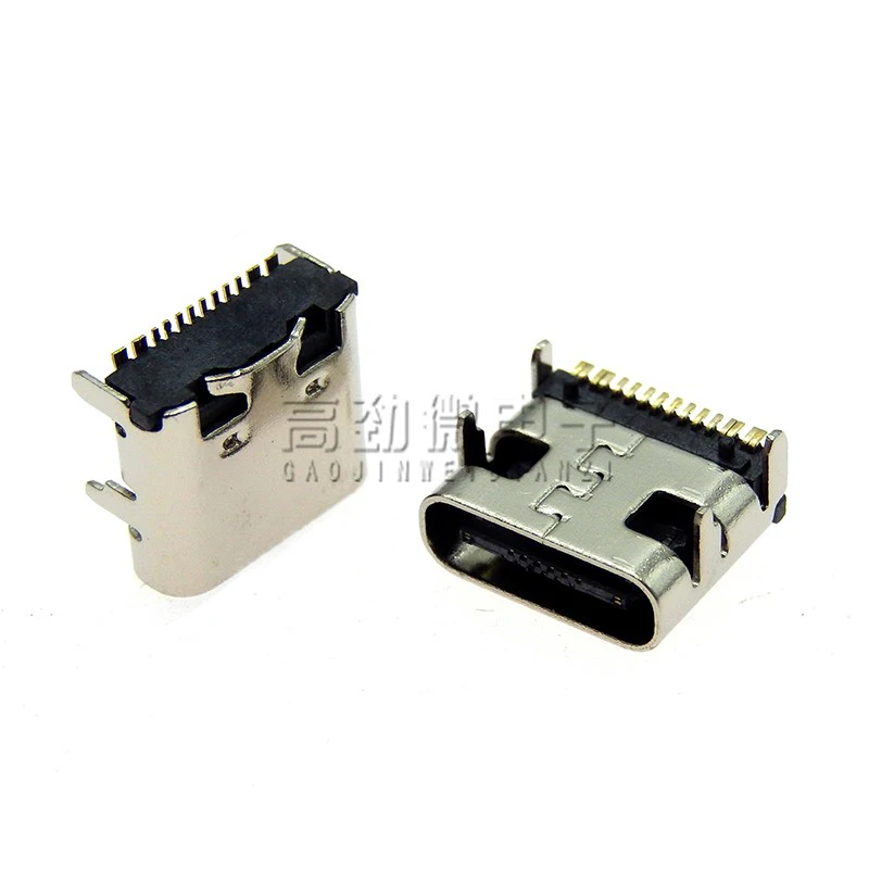 10 Uds tipo C conector de enchufe de 16 pines USB 3,1 tipo C colocación hembra para diseño de PCB enchufe de cuatro patas tres herramientas de guía alta - imagen 3