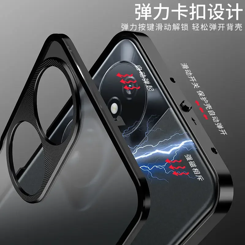 Para Huawei Honor X7B 5G Funda marco de Metal Snap acrílico contraportada para Honor 90 Smart magnético a prueba de golpes Funda - imagen 4